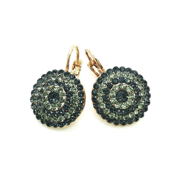Mariana Earrings Elegant Morion & Silver Night Swarovski Crystals My Treasures Coll.