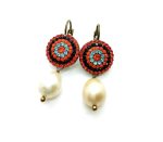 Mariana Earrings Dangling Pearl Mineral & Multi Color Swarovski Crystals Caribbean Life Coll. - Image 2