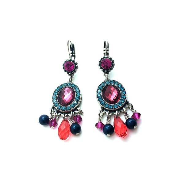 Mariana Earrings Chandelier Multi Color Austrian Crystals Sorbet Sweet Summer Coll.