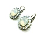 Earrings By Mariana Woman Glitzy Floral Clear and Opal Swarovski Crystals - Image 2