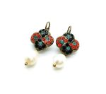 Mariana Earrings Pearl Mineral & Multi Color Swarovski Crystals St. Barths Caribbean Life Coll. - Image 2