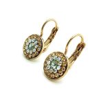 Mariana Earrings Silk, Moonlight & Amber Austrian Crystals Moon Dance Songbook Coll.