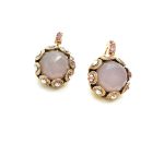 Mariana Earrings My Treasures Coll. Sassy Rose Quartz Mineral, Lt Rose & AB Austrian Crystals