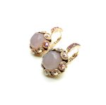Mariana Earrings My Treasures Coll. Sassy Rose Quartz Mineral, Lt Rose & AB Austrian Crystals - Image 2