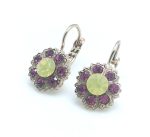 Mariana Earrings Floral Amethyst & Yellow Opal Austrian Crystals Massai Africa Coll. - Image 2