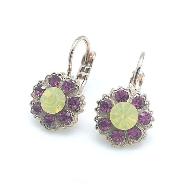 Mariana Earrings Floral Amethyst & Yellow Opal Austrian Crystals Massai Africa Coll.