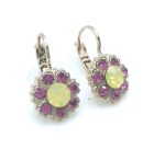 Mariana Earrings Floral Amethyst & Yellow Opal Austrian Crystals Massai Africa Coll. - Image 3
