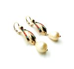 Mariana Earrings Fashionable Pearl Mineral & Multi Color Austrian Crystals Caribbean Life Coll. - Image 2