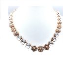 Mariana Necklace Brilliant Pearl & Clear Swarovski Crystals Gardenia East Meets West Coll.