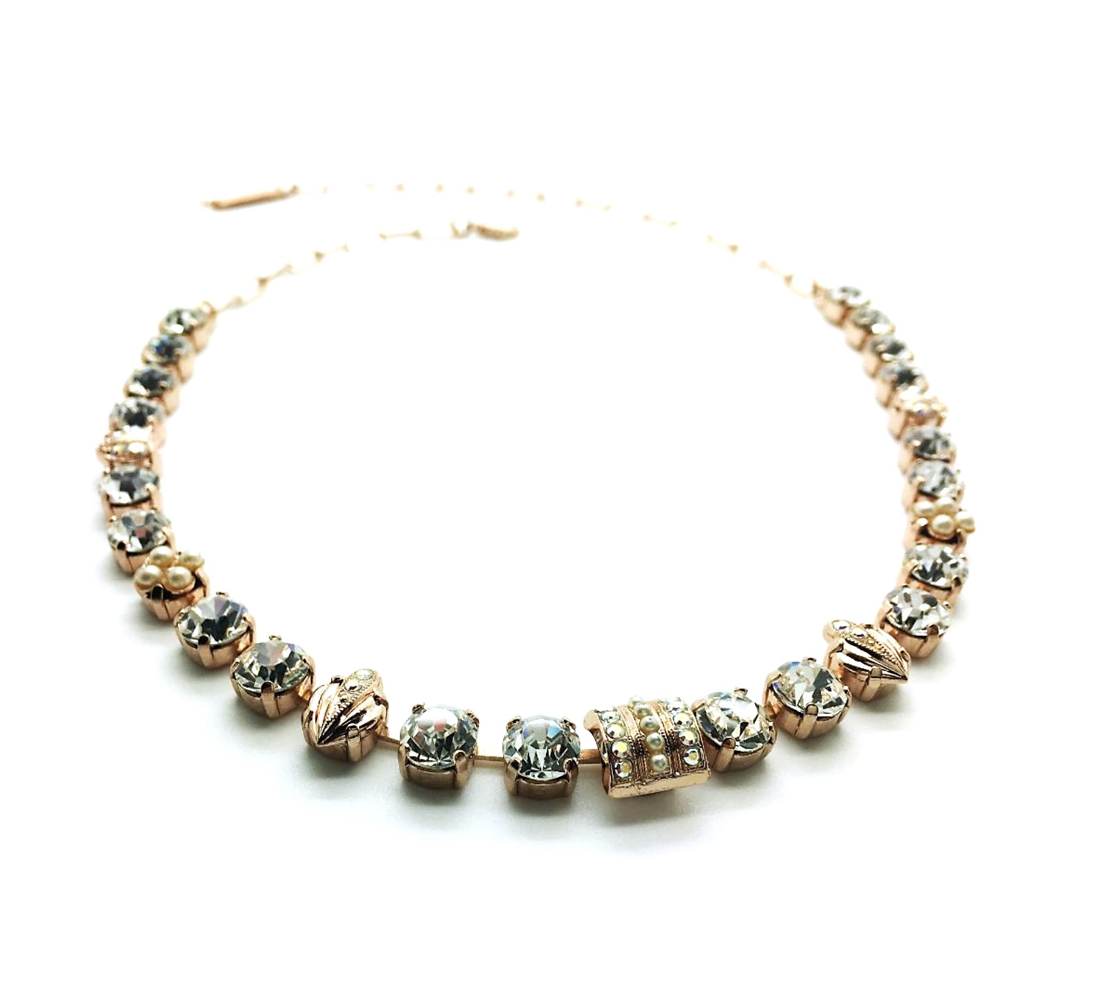 N-3042-M48001-RG (3) Mariana Necklace Stunning Pearls & Clear Austrian Crystals Sweet Summer Coll. - Image 1