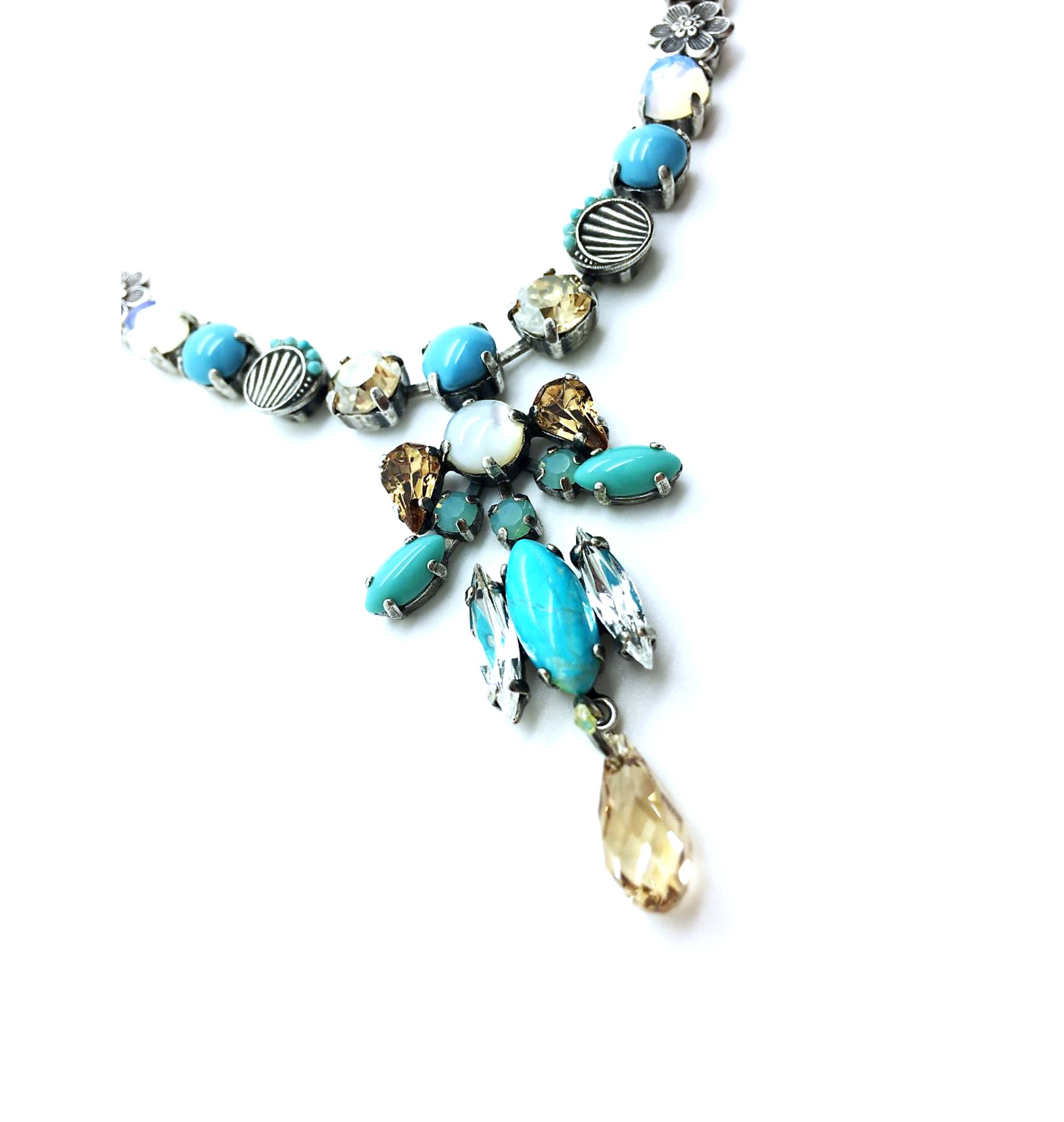 N-3067-1-1042-SP (3) Mariana Necklace Gorgeous Blues Swarovski Crystals Summer Palace Silk Road Coll. - Image 1