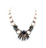 Mariana Necklace Elegant Obsidian Mineral & Blacks Swarovski Crystal Luxury Nirvana Coll. - Image 3