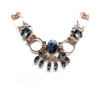 Mariana Necklace Elegant Obsidian Mineral & Blacks Swarovski Crystal Luxury Nirvana Coll.