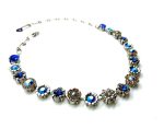 Necklace By Mariana Woman Flowers Sapphire and Smoked Topaz Swarovski - Image 2