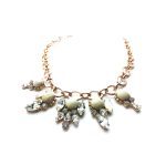 Mariana Necklace Lovely White Turq Mineral & Clear Swarovski Crystal My Treasures Coll.