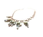 Mariana Necklace Lovely White Turq Mineral & Clear Swarovski Crystal My Treasures Coll. - Image 2