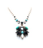Mariana Necklace Turq Mineral, Blacks & Whites Swarovski Crystals Africa Coll. - Image 3