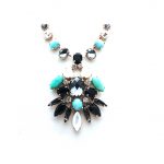 Mariana Necklace Turq Mineral, Blacks & Whites Swarovski Crystals Africa Coll.