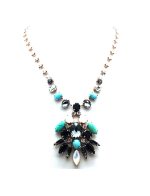 Mariana Necklace Turq Mineral, Blacks & Whites Swarovski Crystals Africa Coll. - Image 2