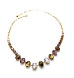 Mariana Necklace Fab Onyx Mineral, Purple & Whites Austrian Crystals My Treasures Coll.