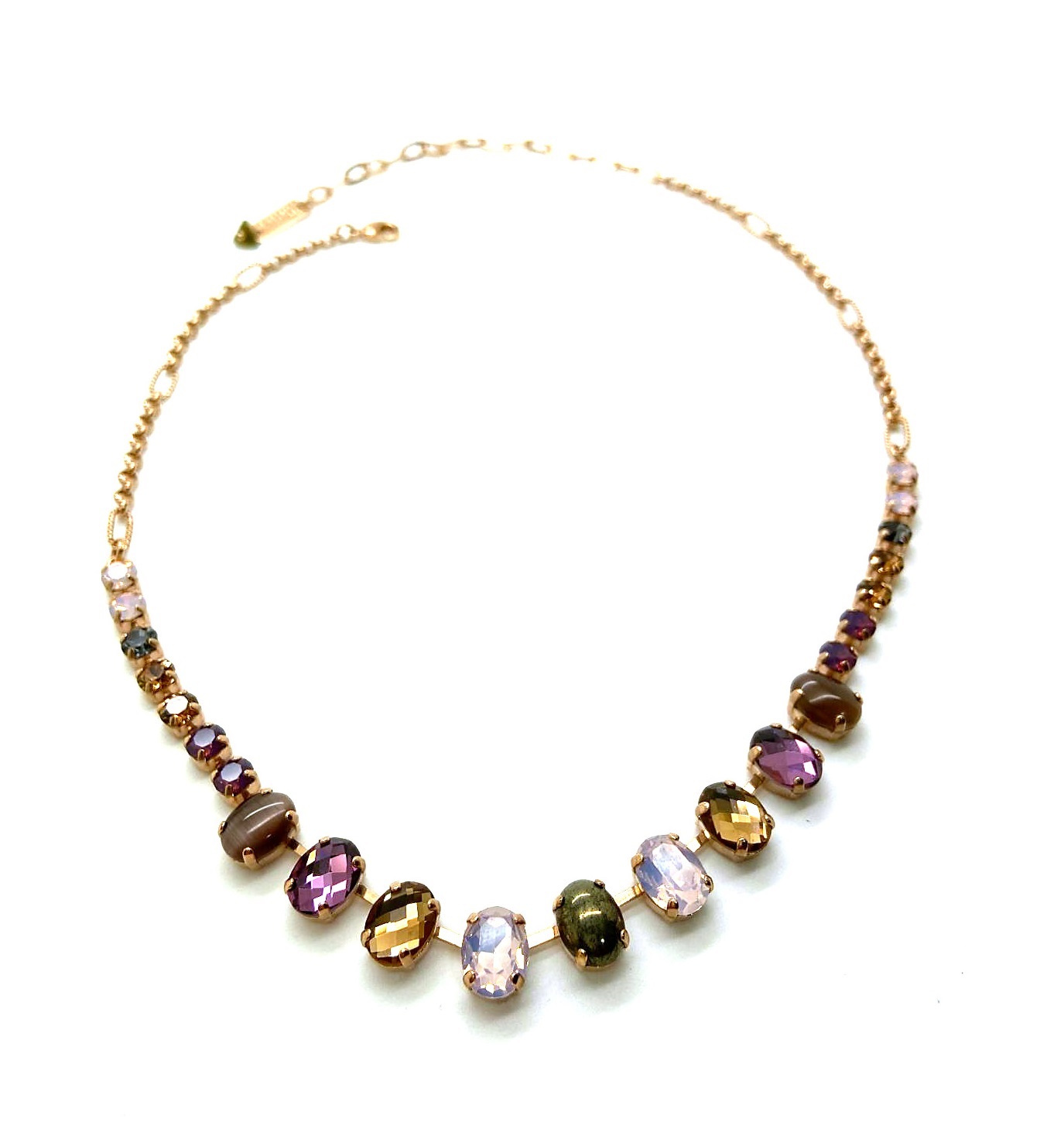 N-3152-2-M1096-RG (2) Mariana Necklace Fab Onyx Mineral, Purple & Whites Austrian Crystals My Treasures Coll. - Image 1