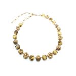 Mariana Necklace Sophisticated Golden Shadow & Whites Austrian Crystals My Treasures Coll.