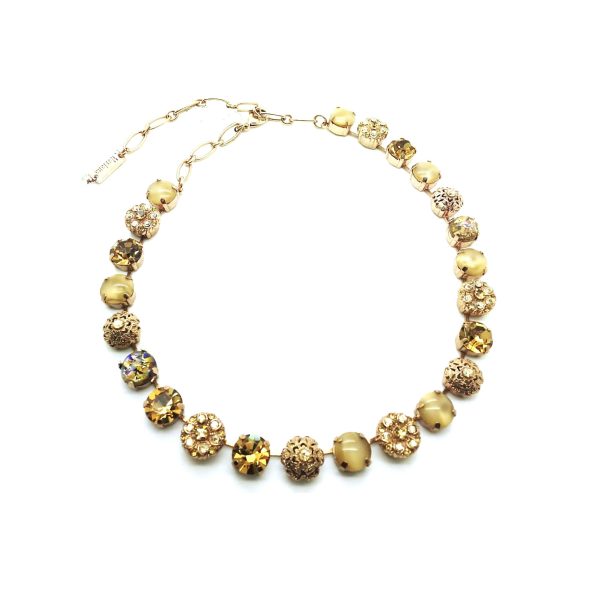 Mariana Necklace Sophisticated Golden Shadow & Whites Austrian Crystals My Treasures Coll.