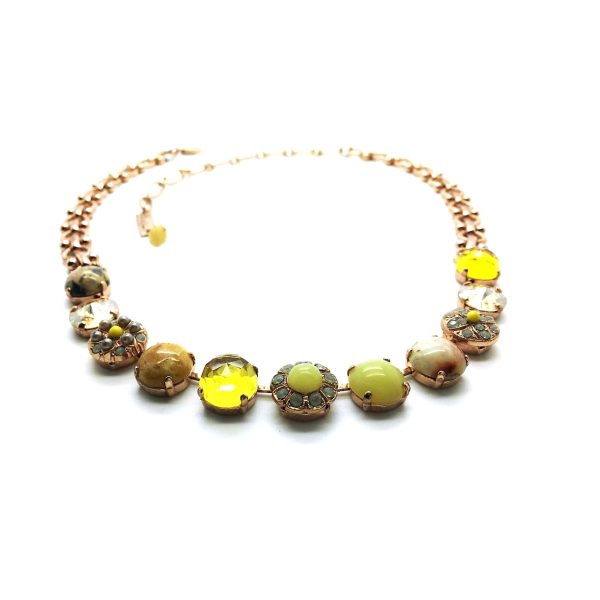 Mariana Necklace Adorable Jasper Mineral & Multi Color Austrian Crystals Paradise Coll.