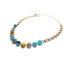 Mariana Necklace Yellow Jasper Mineral & Multi Color Austrian Crystals East Meets West Coll. - Image 2
