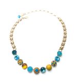 Mariana Necklace Yellow Jasper Mineral & Multi Color Austrian Crystals East Meets West Coll. - Image 3