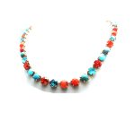 Mariana Necklace Colorful Turq Mineral, Blues & Oranges Swarovski Crystals Africa Coll. - Image 2