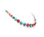 Mariana Necklace Colorful Turq Mineral, Blues & Oranges Swarovski Crystals Africa Coll. - Image 3