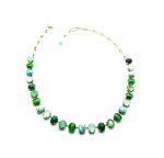 Necklace By Mariana Woman Malachite and Turquoise Minerals and Swarovski Crystals