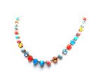 Mariana Necklace Alluring Turq Mineral, Blues & Orange Swarovski Crystals Africa Coll.