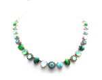 Necklace By Mariana Woman Turquoise and Malachite Minerals and Swarovski Crystals