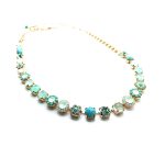Mariana Necklace Floral Turq Mineral & Greens Swarovski Crystals Caribbean Life Coll.