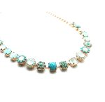 Mariana Necklace Floral Turq Mineral & Greens Swarovski Crystals Caribbean Life Coll. - Image 2