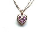 Mariana Necklace Pendant Heart Shaped Lt Rose, White Opal & AB Swarovski Crystals My Treasures Coll.
