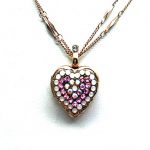 Mariana Necklace Pendant Heart Shaped Lt Rose, White Opal & AB Swarovski Crystals My Treasures Coll.