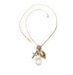 Mariana Necklace Pendant Finely Turq Mineral & Whites Austrian Crystals My Treasures Coll. - Image 2