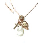 Mariana Necklace Pendant Finely Turq Mineral & Whites Austrian Crystals My Treasures Coll.