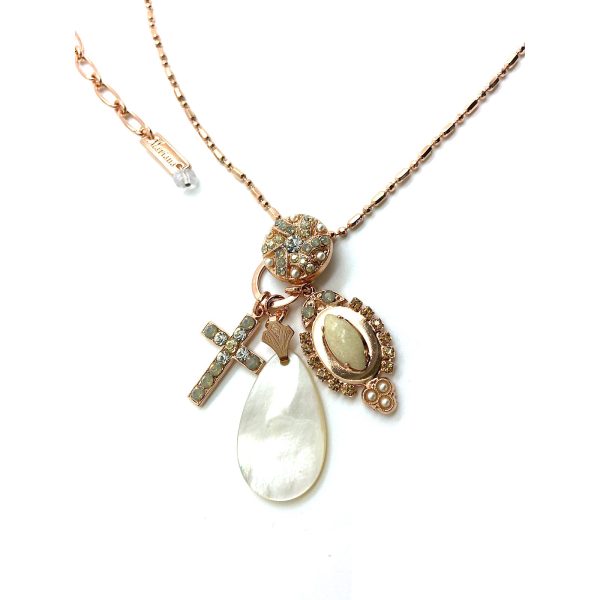 Mariana Necklace Pendant Finely Turq Mineral & Whites Austrian Crystals My Treasures Coll.