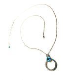 Mariana Necklace Pendant Fab Aquamarine & AB Swarovski Crystals My Treasures Coll. - Image 2