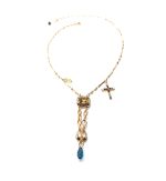 Necklace Pendant By Mariana Woman Topaz and Champagne Swarovski Crystals - Image 3