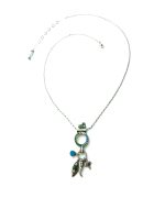 Necklace Pendant By Mariana Woman Fern Green and Opal Swarovski Crystals - Image 2