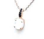 Mariana Necklace Pendant Cute White Shell Mineral & Jet Swarovski Crystal Africa Coll. - Image 2