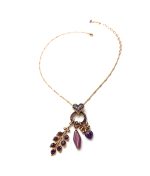 Mariana Necklace Pendant Heart Vine Amethyst Austrian Crystals My Treasures Coll. - Image 3