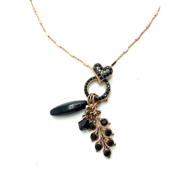 Mariana Necklace Pendant Finely Detailed Jet & AB Swarovski  Crystals My Treasures Coll.
