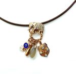 Mariana Necklace Pendant Elephant Shaped & Whites Austrian Crystals Silk Road Coll.
