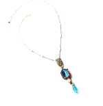 Mariana Necklace Pendant Timeless Pinks & Blues Swarovski Crystals Cocktail  Hour Coll. - Image 2